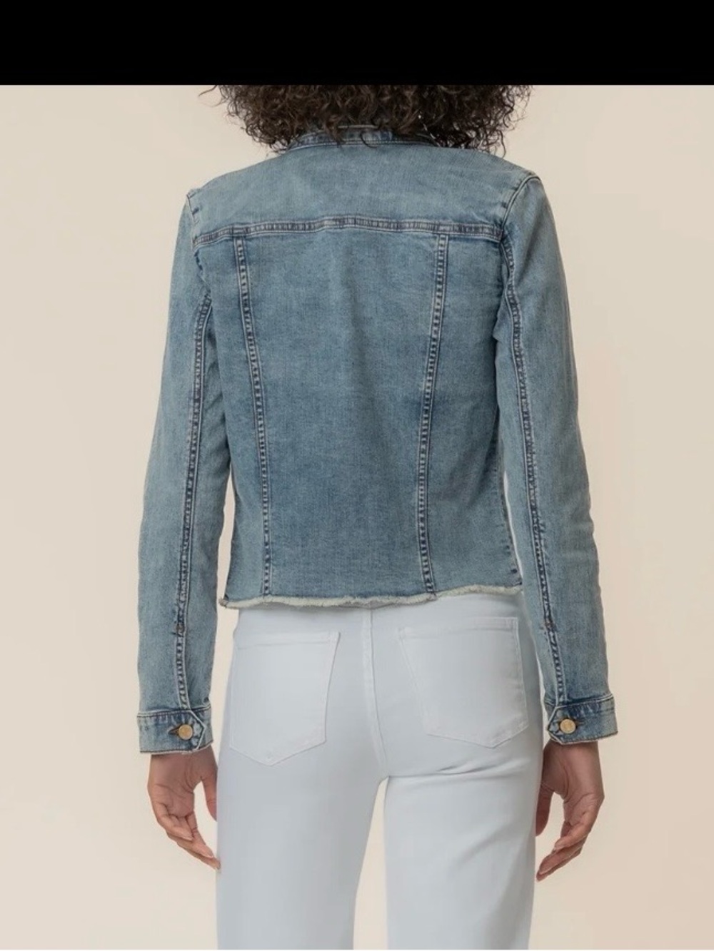 Kut from the Kloth classic Kara Blue Denim Jacket - Women's Casual Trucker - Picture 3 of 11